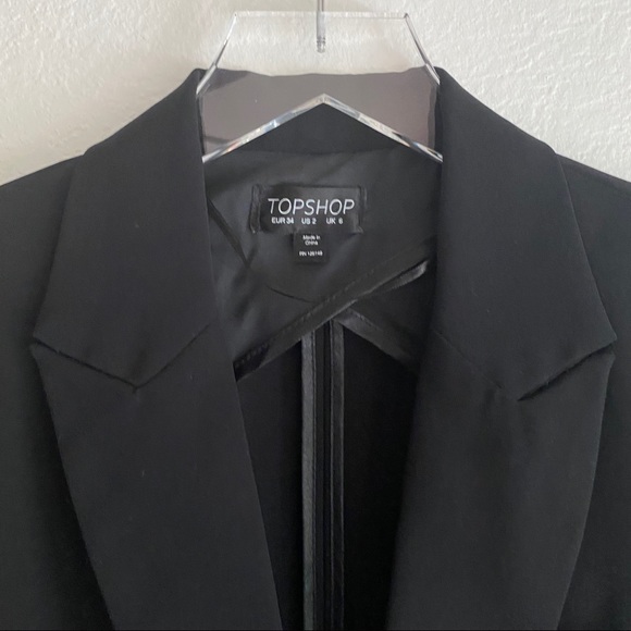 TOPSHOP black open lapel blazer SZ 2 - Picture 5 of 12